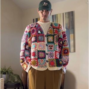 New. 1 of 1 Handmade patchwork cardigan.men/woman